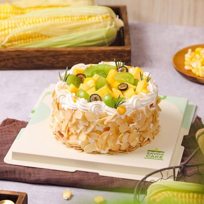 Bánh kem bắp hoa quả